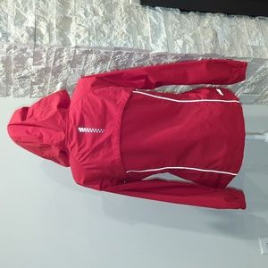 Avia red hooded running reflective waterproof windbreaker jacket like new